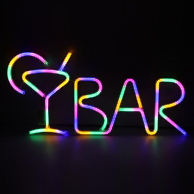 Neon Light BAR Letters Shaped LED Neon Light Shop Signs Lights With Re