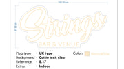 Custom Neon - Strings 2 signs -  Size 140x67cm -Size 100x47cm - Warm White - OUTDOOR and Indoor Waterproof- dimmer and Delivery included