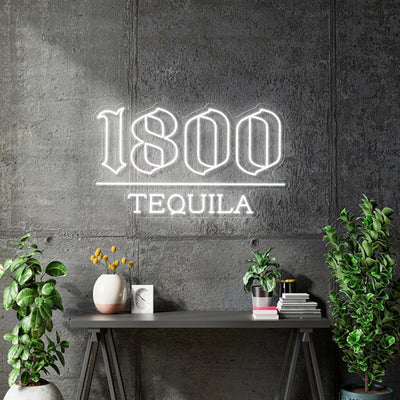 Custom Neon  - 1800 Tequila 3 UNITS -  White - Size: Size: 100  x 58cm  - indoor Sign (2yrs Warranty) + STURDY BOX