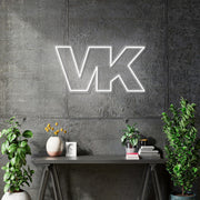 Custom neon | VK 60x 30cm - White neon -  incl Delivery, VAT and 2yrs Warranty