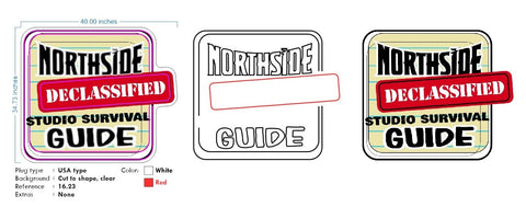 Custom neon - Northside Studio Survival - White Red + Print - 40 x 34inch  - incl Shipping and 2yrs Warranty