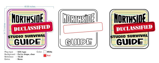 Custom neon - Northside Studio Survival - White Red + Print - 40 x 34inch  - incl Shipping and 2yrs Warranty