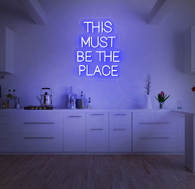 This Must Be The Place -  Blue - Cut to shape - Size: 100cm tall - Free Remote Dimmer & Delivery