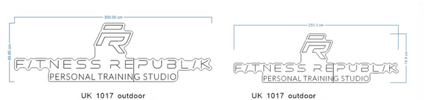 Custom Neon Logo for Fitness Republic Personal Training Studio x 2 signs - Outdoor IP Rated - Remote dimmer control and Delivery