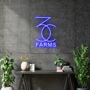 Custom neon - 3C Farm -  22 x 15inch - Outdoor - Blue neon  -  incl Shipping and 2yrs Warranty