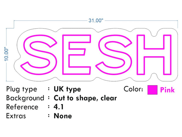 Custom Neon -Sesh and Box - Hot Pink - Indoor Signs