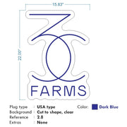 Custom neon - 3C Farm -  22 x 15inch - Outdoor - Blue neon  -  incl Shipping and 2yrs Warranty