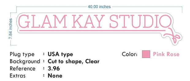 Custom Neon for Kaylyn- Rose Pink - Glam Kay Studio  - Free Delivery and Remote+ Battery