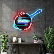 Custom neon | Sazon Boricua- UV print plus neons - 20x15inch  - incl Shipping and 2yrs Warranty
