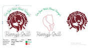 Custom neon |  Harry’s Grill logo - White, Green and Red neon - 36in x 30in -  incl Delivery, and 2yrs Warranty