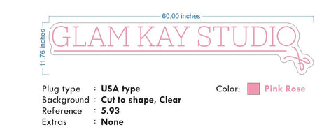 Custom Neon for Kaylyn- Rose Pink - Glam Kay Studio  - Free Delivery and Remote+ Battery