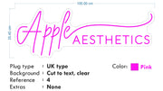 Custom Neon -  Apple Aesthetics - Pink - 100cm x 35cm - INDOOR  - Remote dimmer and Delivery