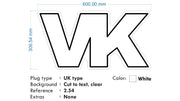 Custom neon | VK 60x 30cm - White neon -  incl Delivery, VAT and 2yrs Warranty