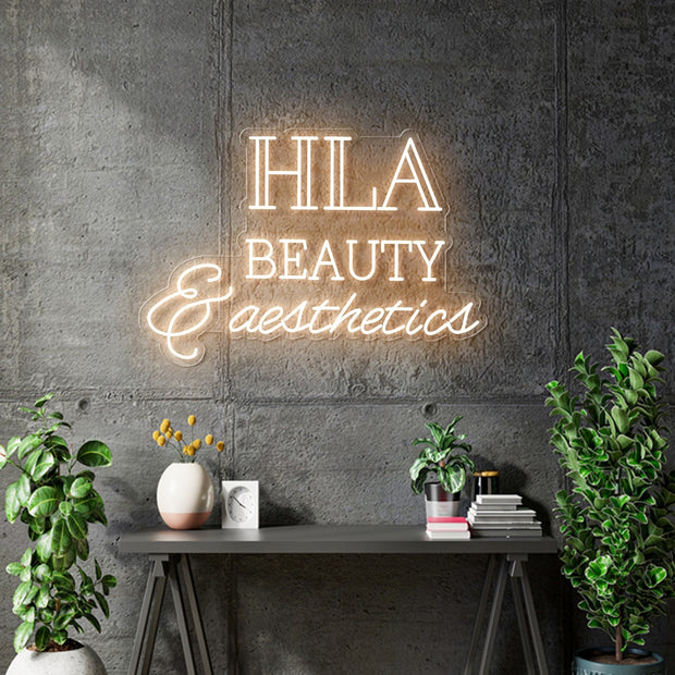 Custom Neon for Hannah - HLA Beauty & aesthetics- 60x40cm - Remote dimmer and Delivery