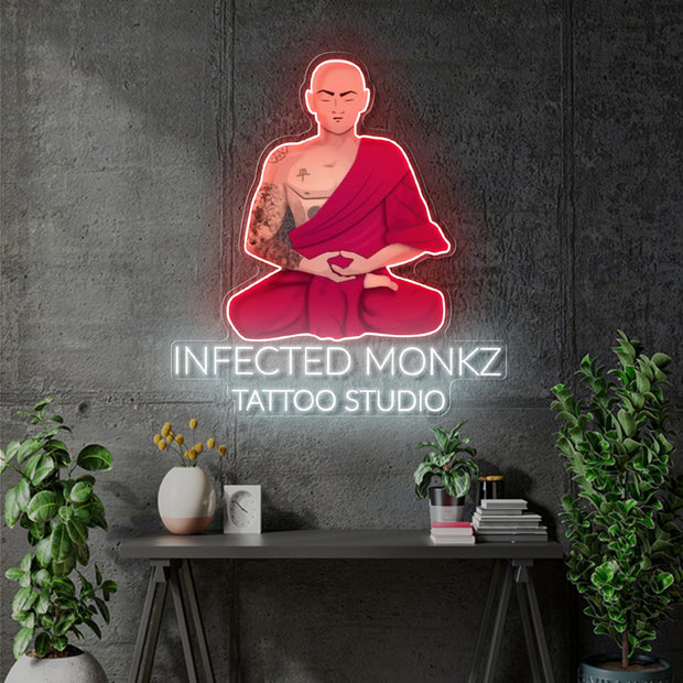 Custom Neon - Infected Monkz Tattoo Studio - 100cm  x 91cm - dimmer and delivery