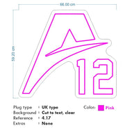 Custom Neon  - A12 - Pink - Size: 66cm x 59cm  - indoor Sign (2yrs Warranty)