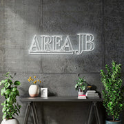Custom Neon -  AREA JB - 30inch x 9.90 inch -  White Neon - INDOOR  - Remote dimmer and Delivery (2 years Warranty)