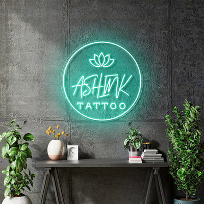 Custom neon - ASHKIN Logo - TEAL - 60cm  - incl Shipping and 2yrs Warranty