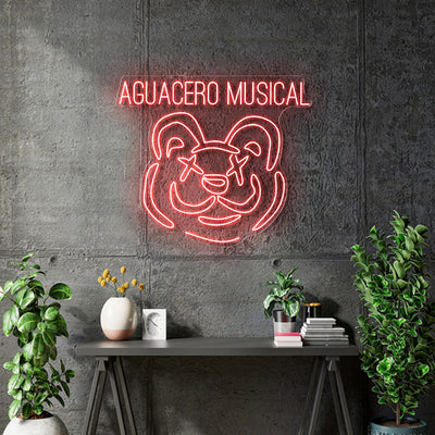 Custom Neon - Aguacero Musical -  40x34inch - RED -  Delivery and Remote