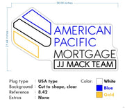 Custom Neon - AP Mortgages Logo - Blue, White and Gold - 36x21inch - dimmer and delivery