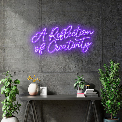 Custom Neon -  A Reflection of Creativity - Violet - Size: 92 x 44cm  - indoor Sign (2yrs Warranty)