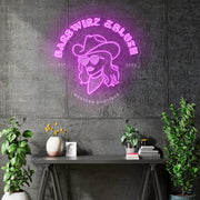 Custom Neon -  BARBWIRE & BLUSH - Pink - Size: 36inch x 36inch  - indoor Sign (2yrs Warranty)