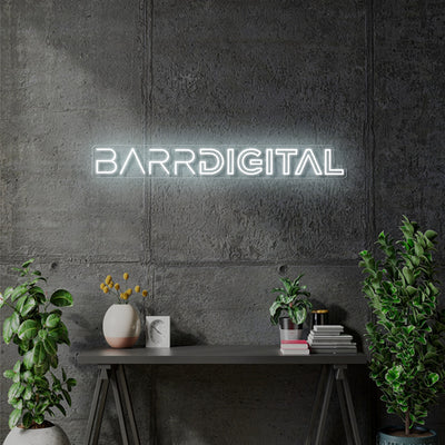 Custom Neon - BARR DIGITAL Logo neon - Neon white - 100x 12cm - indoor Sign