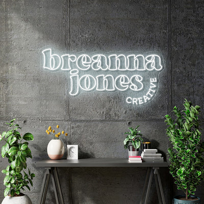 Custom Neon - Breanna Jones Creative - White -5ft x 2.36ft - dimmer and delivery