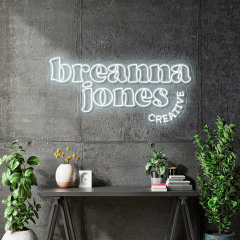 Custom Neon - Breanna Jones Creative - White -5ft x 2.36ft - dimmer and delivery