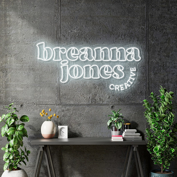 Custom Neon - Breanna Jones Creative - White -5ft x 2.36ft - dimmer and delivery