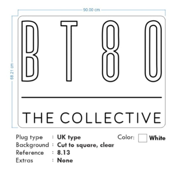 Custom Neon - BT80 and BT45 Collective - White and Gold - 90x66cm and 90x68cm  - dimmer and delivery