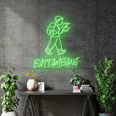 Custom neon -  BATTAMBANG - Size:  80cm x 69cm  - Green - incl Shipping and 2yrs Warranty