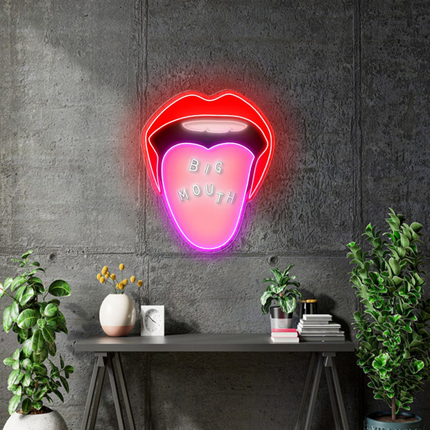 Custom neon for Brooke -  BIG MOUTH  - 32" x 26" - incl Shipping and 2yrs Warranty