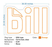 Custom neon - Bill - Neon Sign - Orange - 36x24inch - 2 units - incl Shipping and 2yrs Warranty