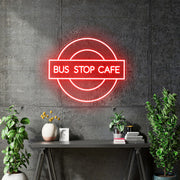 Custom neon - Bus Stop Cafe -  RED - 40x32inch - incl Shipping and 2yrs Warranty