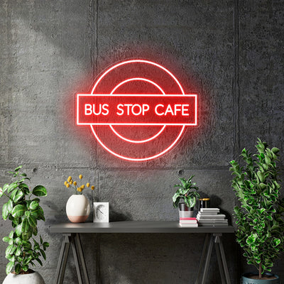 Custom neon - Bus Stop Cafe -  RED - 40x32inch - incl Shipping and 2yrs Warranty