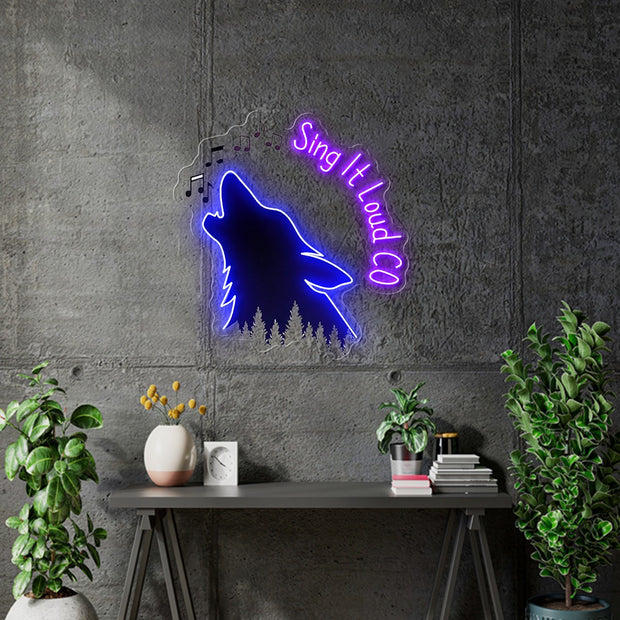 Custom Neon - Sing It Loud CO - Blue and Purple neon- 23 x 24inch - indoor Sign (2yrs Warranty)