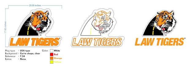 Custom Neon for Sharon - LAW TIGERS - Size: 25 x 17inch  -Remote dimmer and Delivery