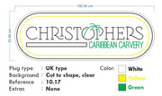 Custom neon - Christopher Caribbean Carvery 2 x UNITS -  100cm x 35cm - White, Yellow and Green neon  -  incl Shipping and 2yrs Warranty