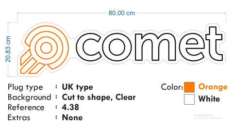 Custom neon -  Comet (logo) & Eliminate Repeat Failure -  incl Shipping and 2yrs Warranty