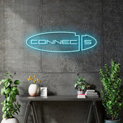 Custom Neon -  Connects - Ice blue - 100cm x 31cm - indoor Sign (2yrs Warranty)