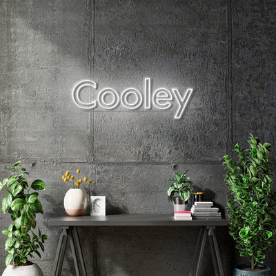 Custom neon | COOLEY - Size: 4.5ft by 1.5ft  - White or RGB -  incl Shipping and 2yrs Warranty
