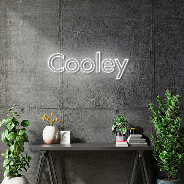 Custom neon | COOLEY - Size: 4.5ft by 1.5ft  - White or RGB -  incl Shipping and 2yrs Warranty