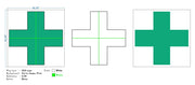 Custom Neon | Dispensary cross -  Size: 46inch x 46inch, Squared backing  - White and Green - Outdoor -  incl Shipping , and 2yrs Warranty