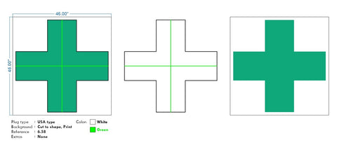 Custom Neon | Dispensary cross -  Size: 46inch x 46inch, Squared backing  - White and Green - Outdoor -  incl Shipping , and 2yrs Warranty