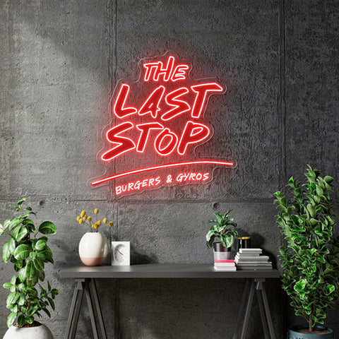 Custom Neon for Dominic - The Last Stop Logo - 75x73cm - Red - Remote dimmer and Delivery