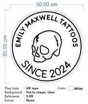 Custom Neon for Dan -Emily Maxwell Tattoo - White - 50x50cm - Remote dimmer and Delivery
