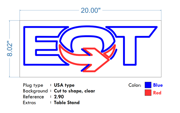 Custom Neon for Allison - EQT signs  - dimmer and delivery
