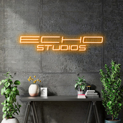 Custom Neon - Echo Studios - 100x 19cm  - Orange -  Remote dimmer and Delivery