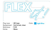 Custom neon -  FLEX IT - Size:  180 x 74cm  - Light Blue - incl Shipping and 2yrs Warranty